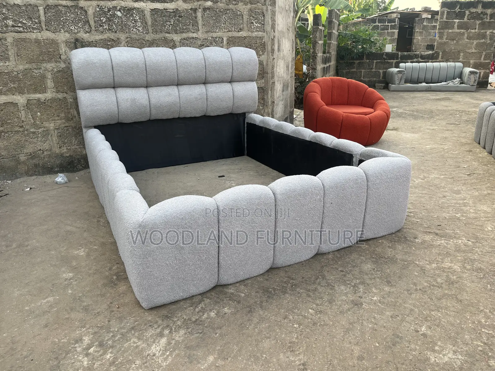 Double Cloud Channel Bed Frame by Woodland Furniture