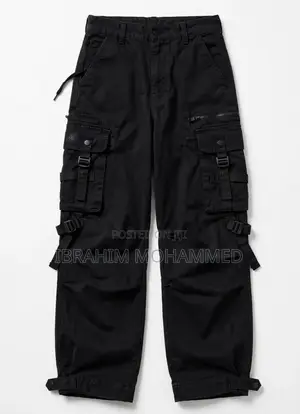 Black Cargo Pants Streetwear Tactical - Unisex - Kumasi