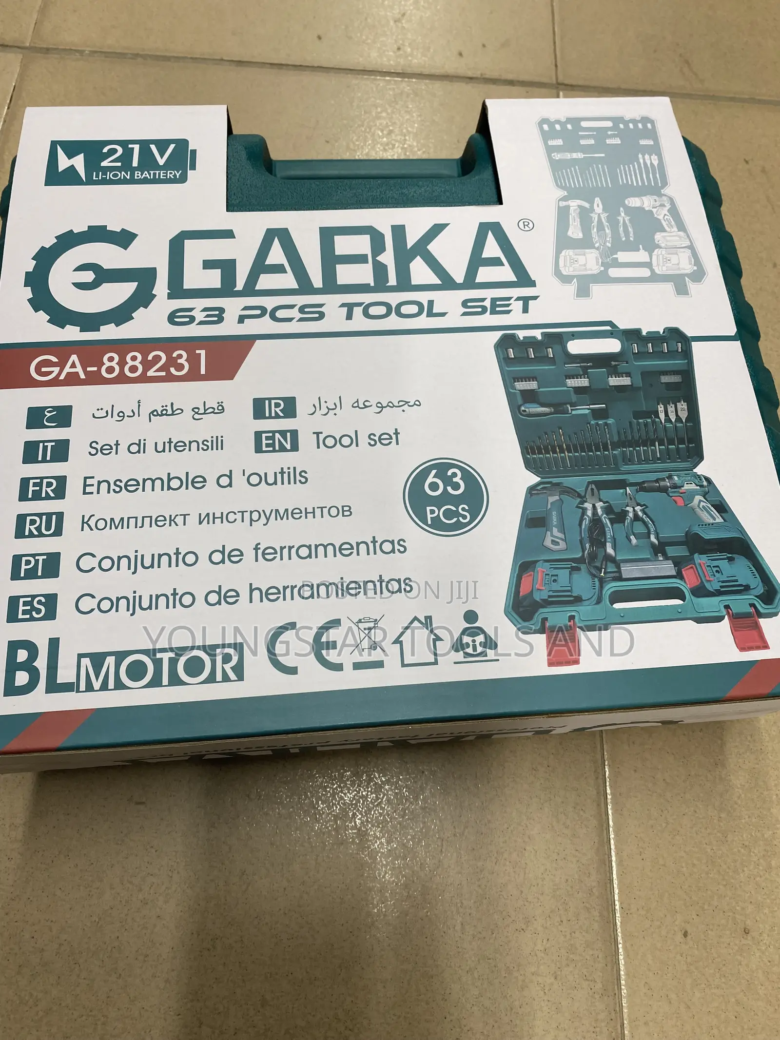 GARKA 63 PCS Tool Set (GA-88231) - 21V Cordless Drill & Hand Tools Kit