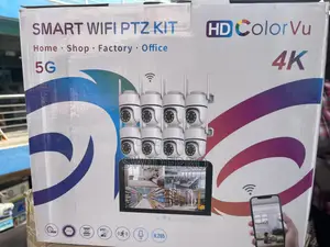 8 Channels Smart Wireless CCTV WiFi PTZ Kits + Screen Monitor