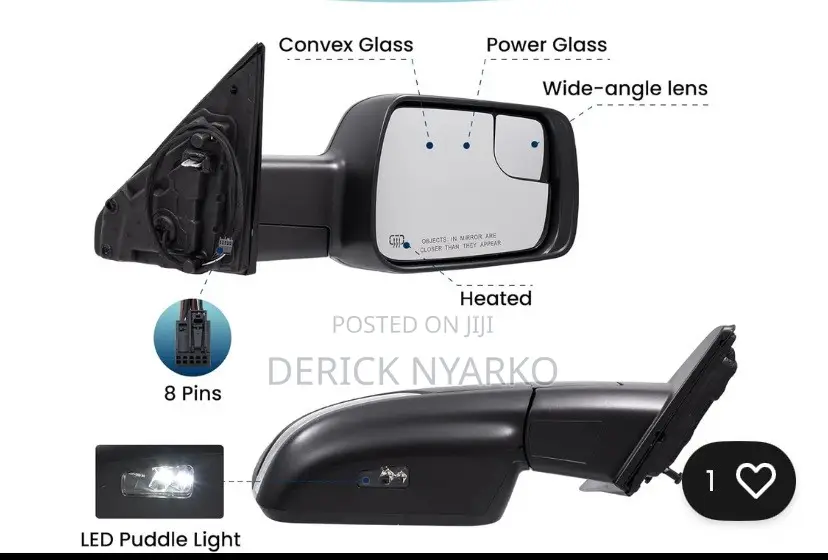 Dodge Ram 2017-2022 Side Mirror With Blindspotsensor