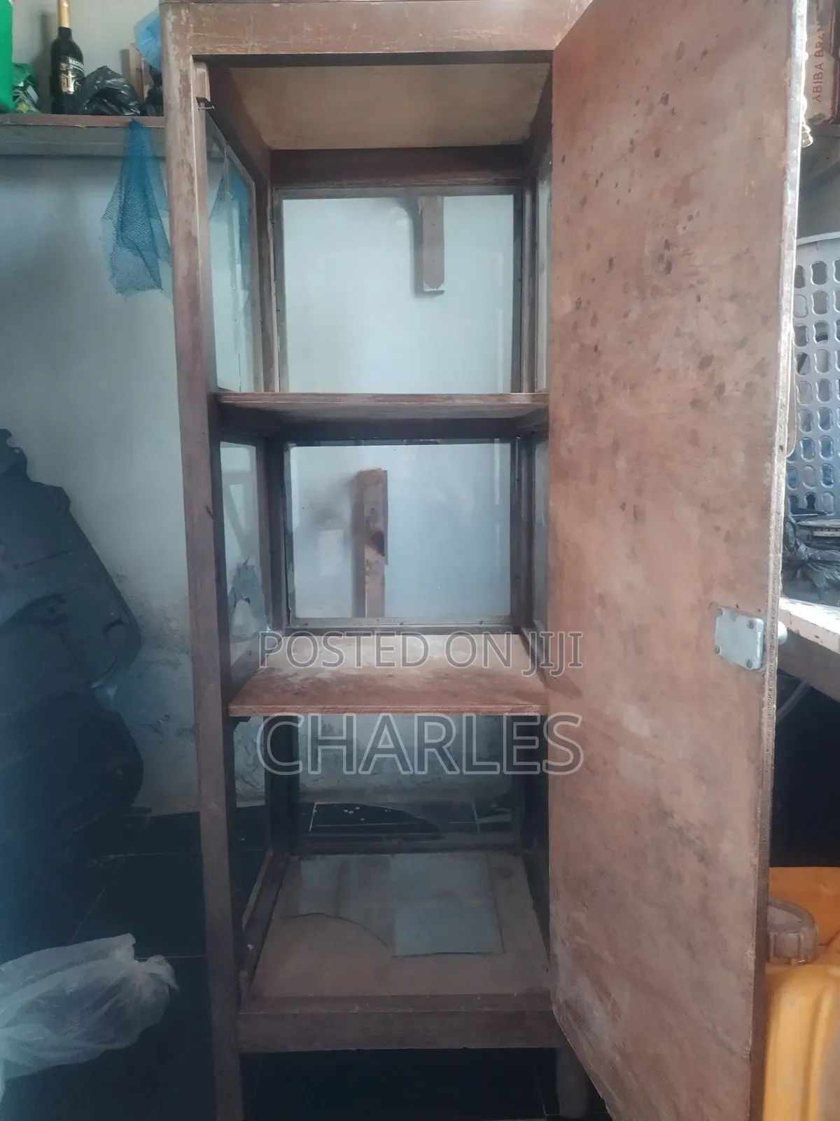 Three Shelves Wooden Showcase
