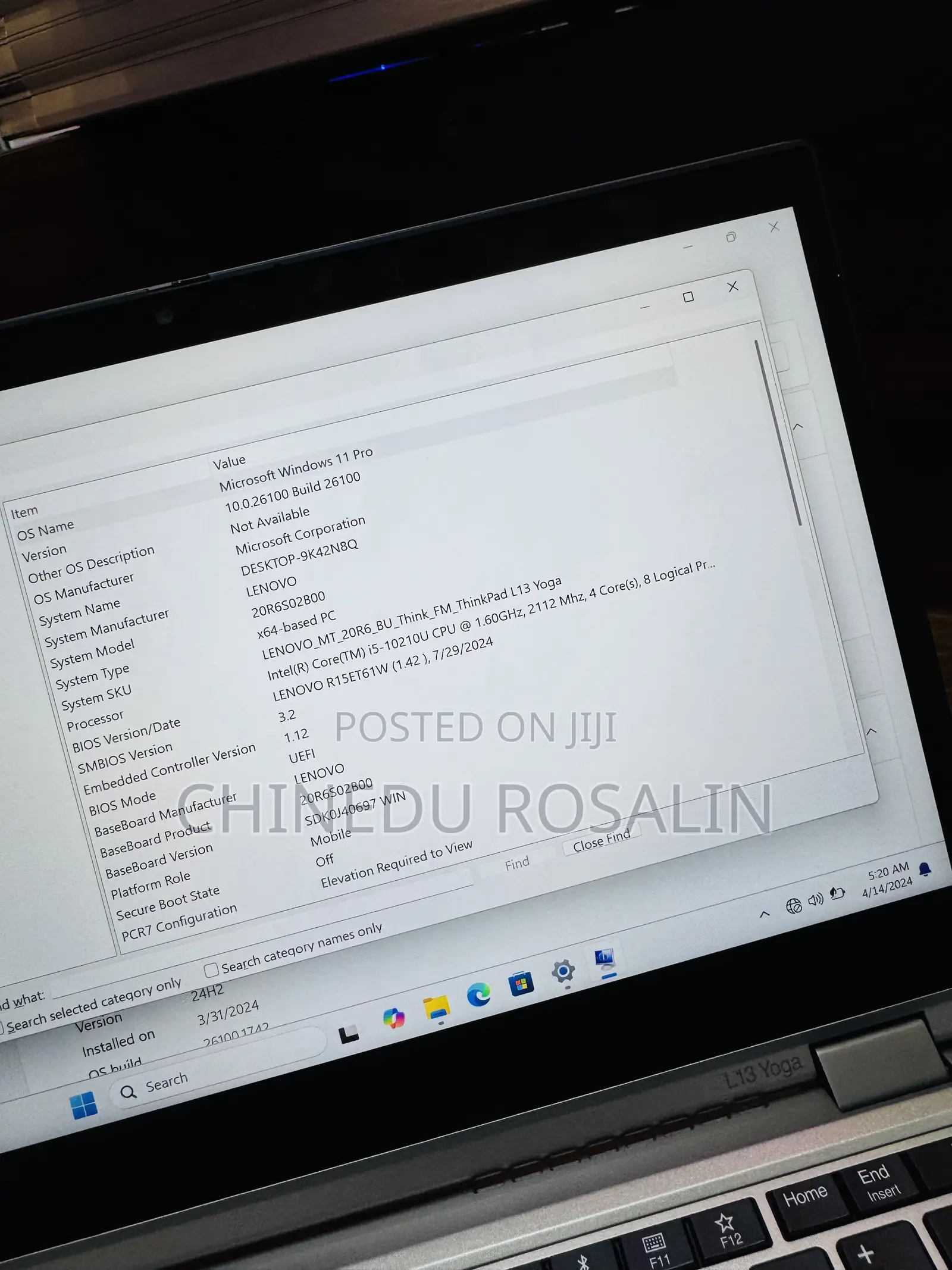 Laptop Lenovo ThinkPad L13 Yoga 8GB Intel Core i5 SSD 256GB