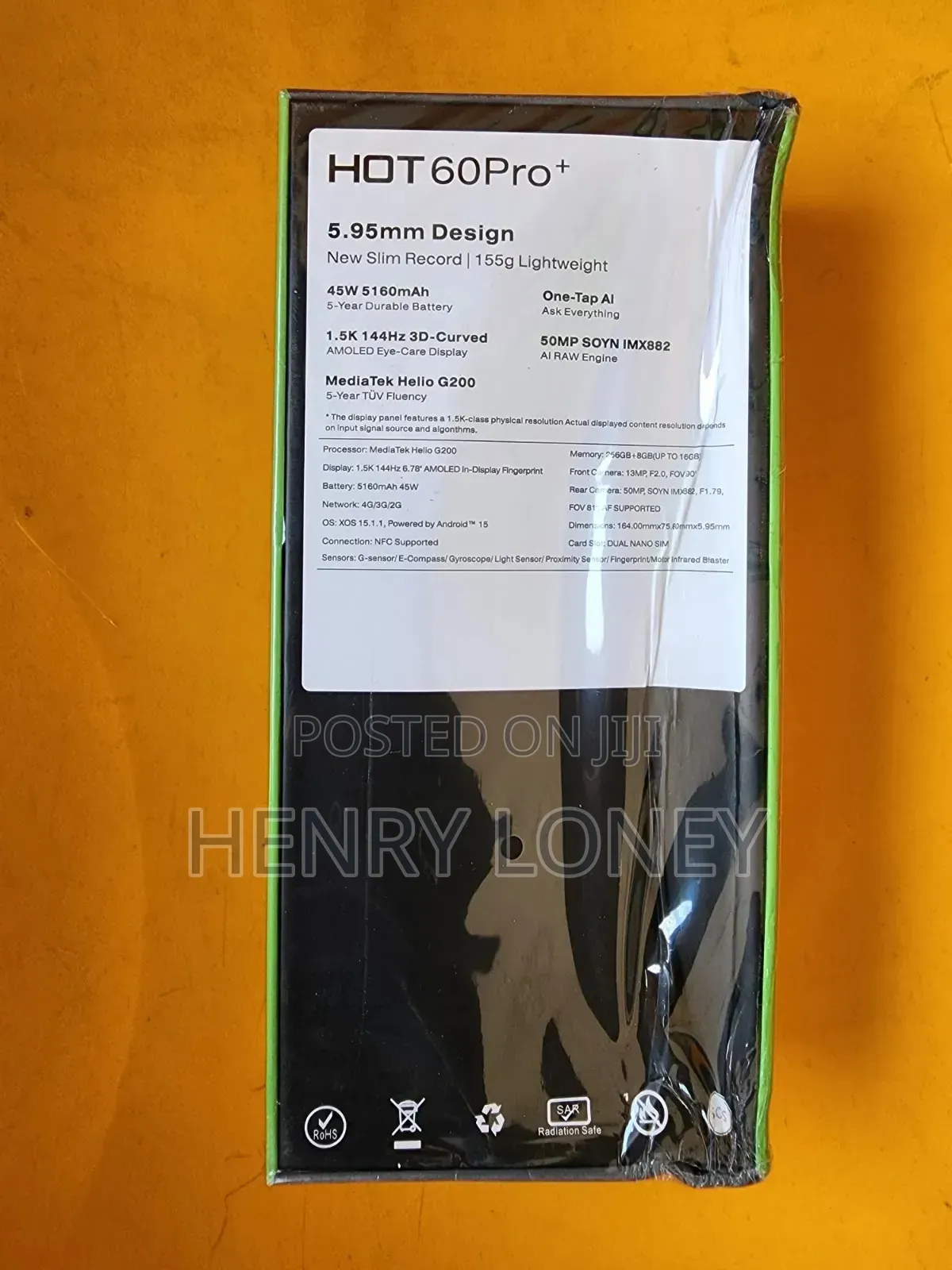 New Infinix Hot 60 Pro+ 256 GB Black