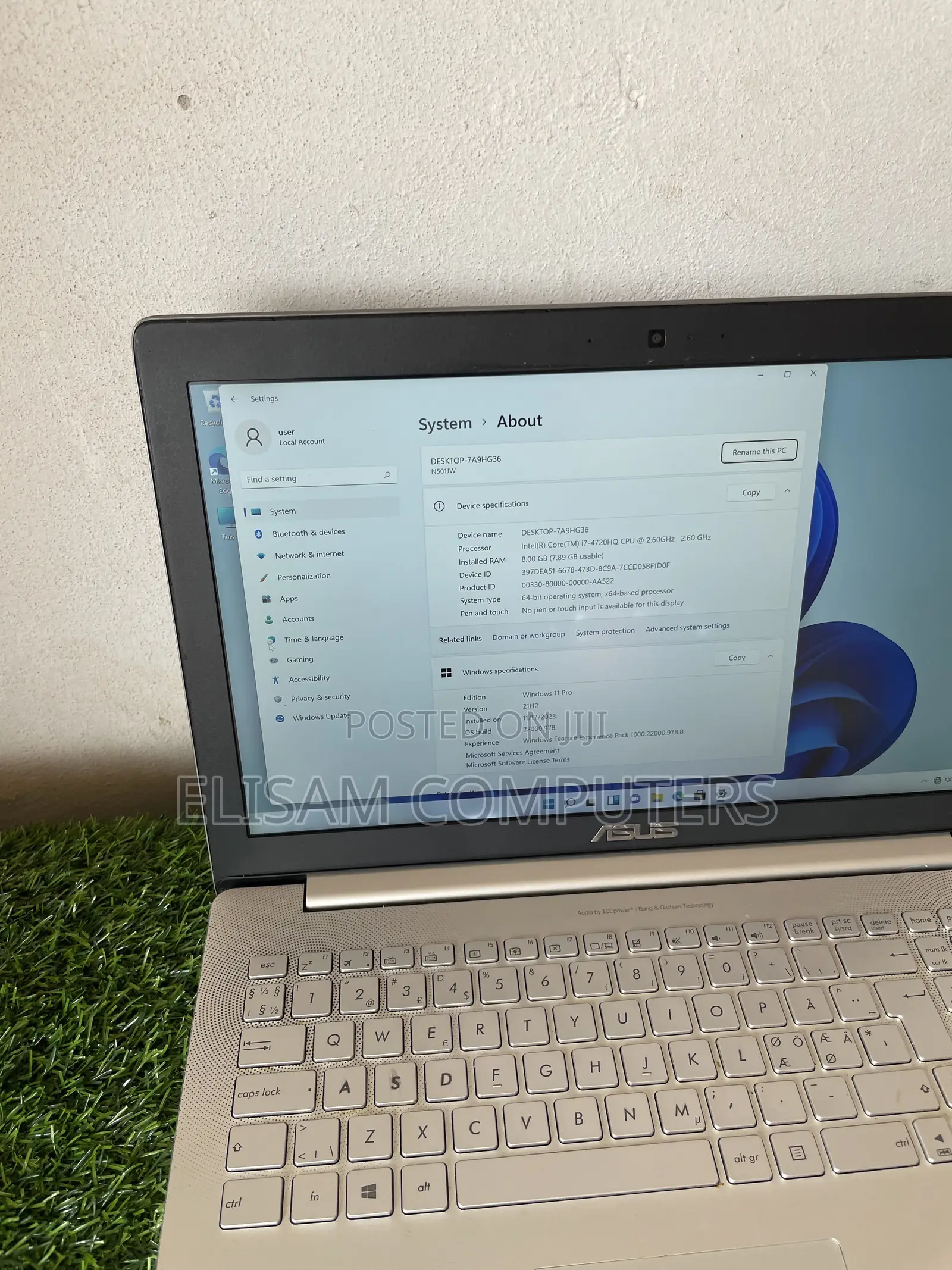 Laptop Asus 8GB Intel Core i7 SSD 256GB