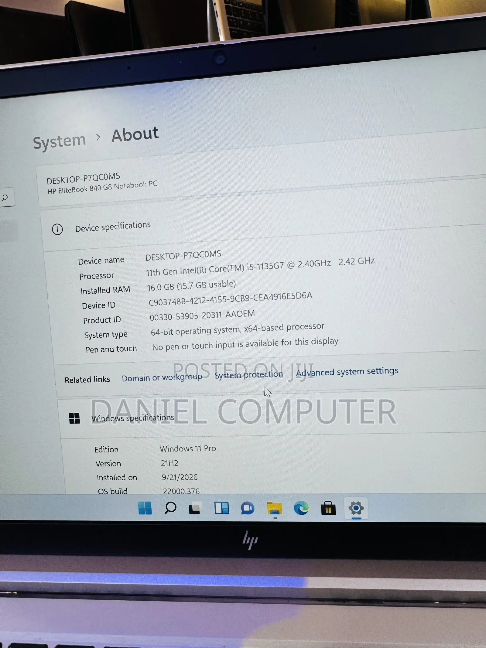 Laptop HP EliteBook 840 G8 16GB Intel Core i5 SSD 256GB