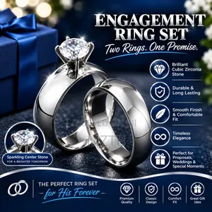 4mm Stainless Steel Couple Wedding Rings - Silver