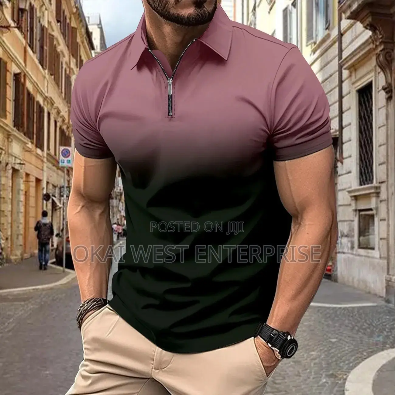 Modern Lapel Polo Shirt – Solid Color Men's Casual Style