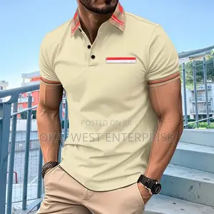 Modern Lapel Polo Shirt – Solid Color Men's Casual Style