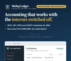 MoRaj Ledger – Accounting Software for Ghana (WHT, VAT, PAYE, SSNIT)