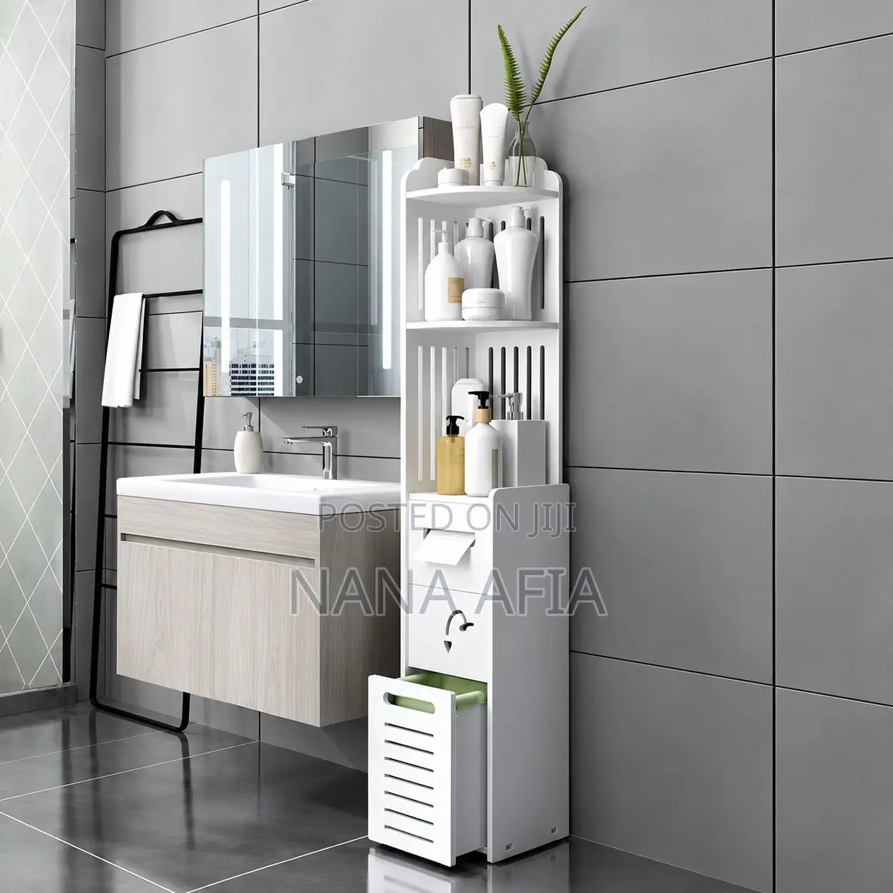 Bathroom Storage Rack, Toilet Shelf, Floor-Standing Multi-Layer