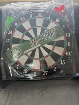 Dart Game Board With 6 Arrows. Front and Back