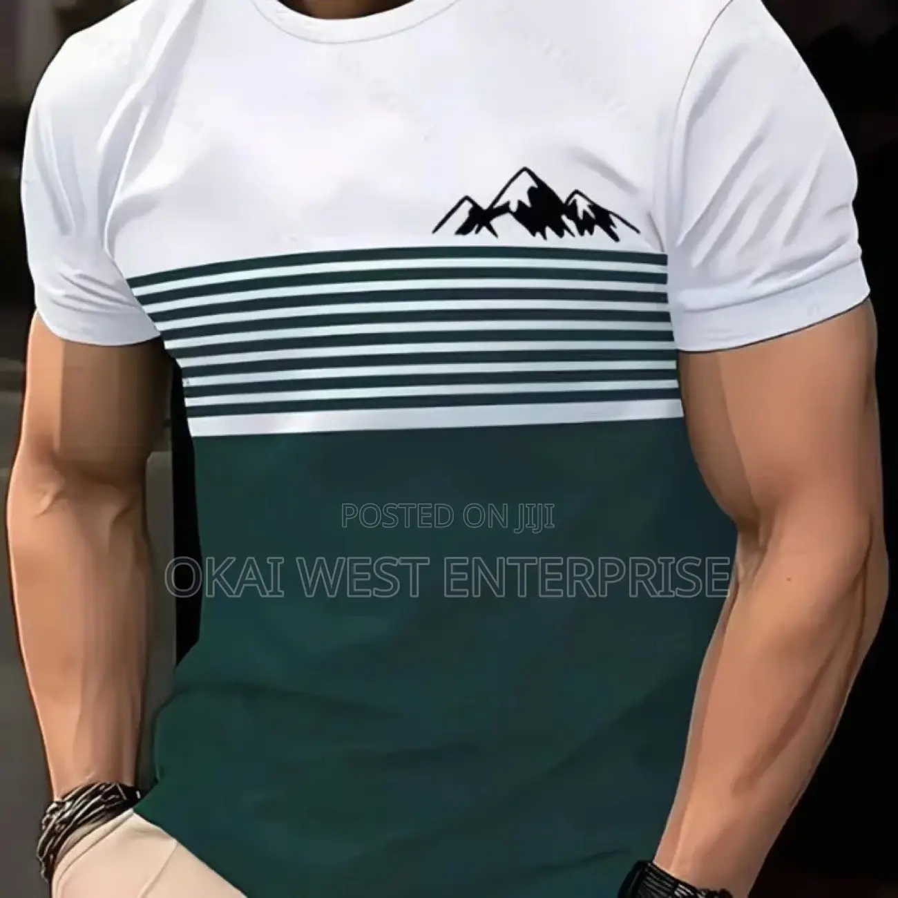 Modern Gradient 3D Print Round Neck Men’s T-Shirt 3 Sets