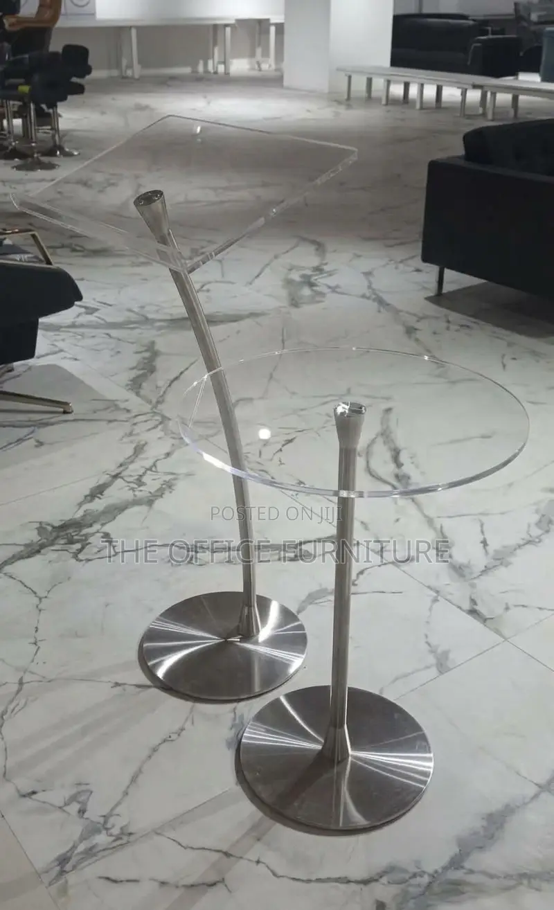 Acrylic Single Pole Pulpit With Side Table