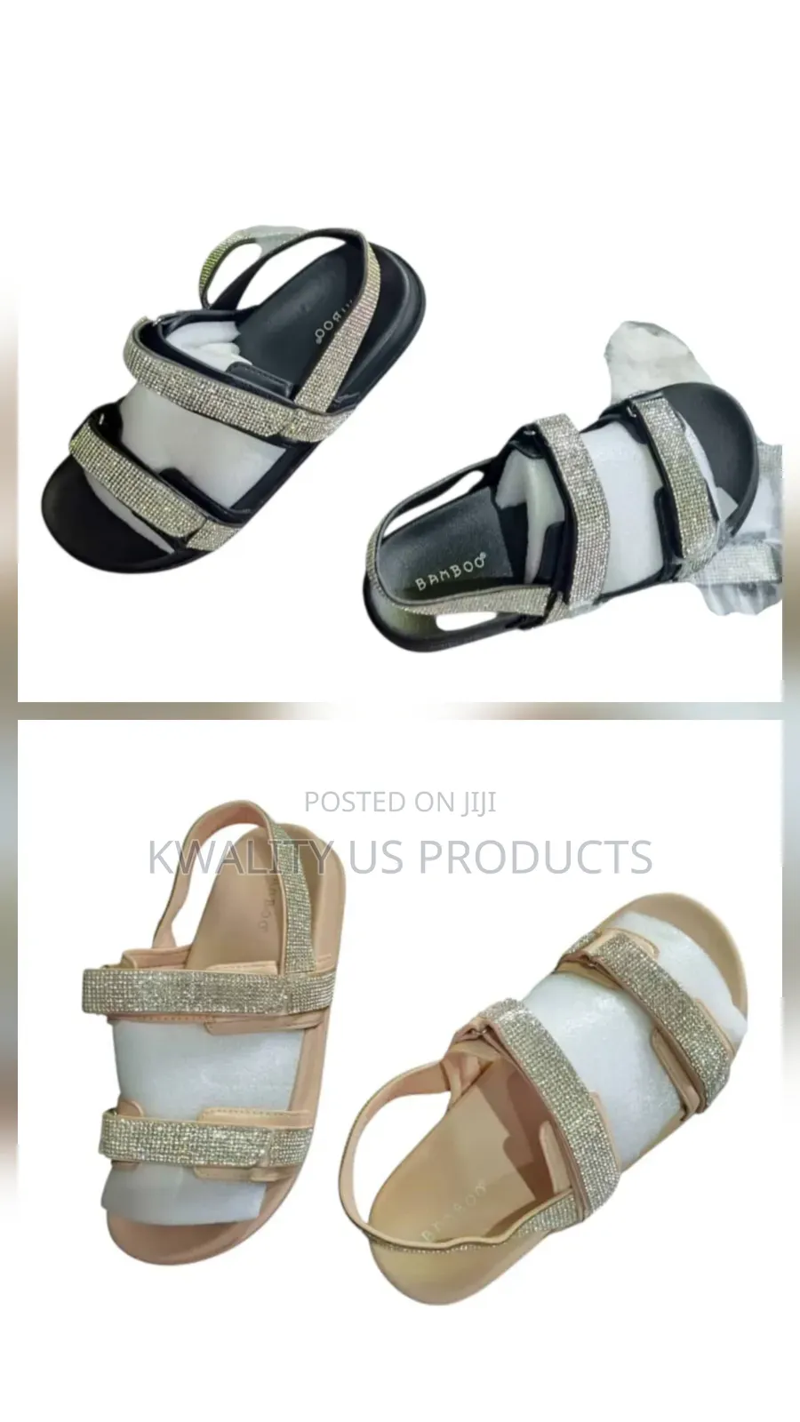 Bamboo Women's Embellished Strap Sandals - Size 37, 37.5
