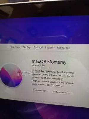 Laptop Apple MacBook Pro 2015 16GB Intel Core i5 SSD 512GB