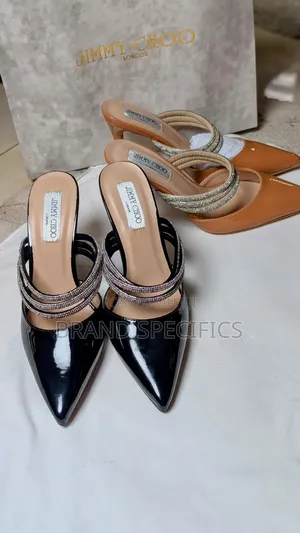Women’s Black Rhinestone Pointed-Toe Mule Jimmy Choo Heels