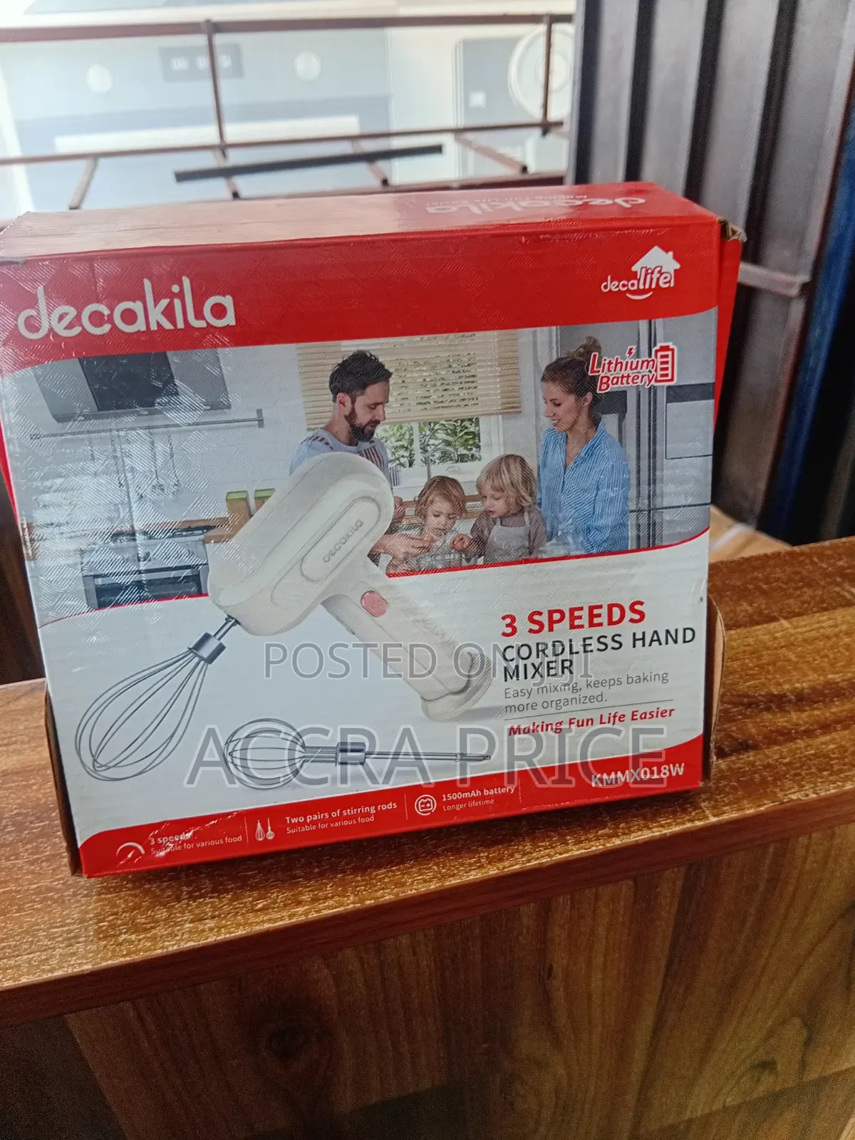 Decakila 3-Speed Cordless Hand Mixer Portable & Powerful