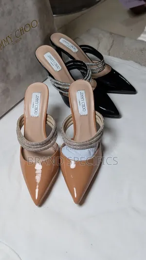 Nude Rhinestone Pointed-Toe Mule Jimmy Choo Heels