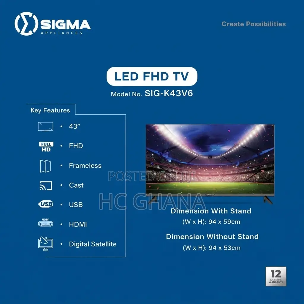 Sigma 43" Inch Led FHD TV