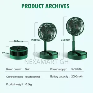 Rechargeable, Adjustable Desk Fan