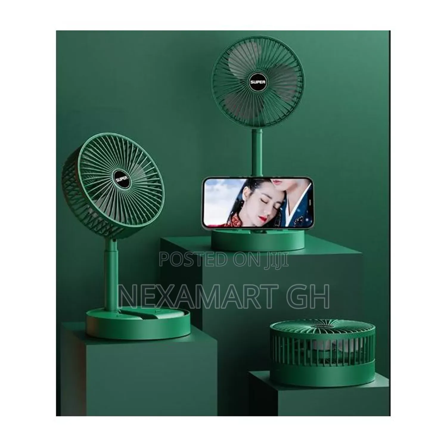 Rechargeable, Adjustable Desk Fan