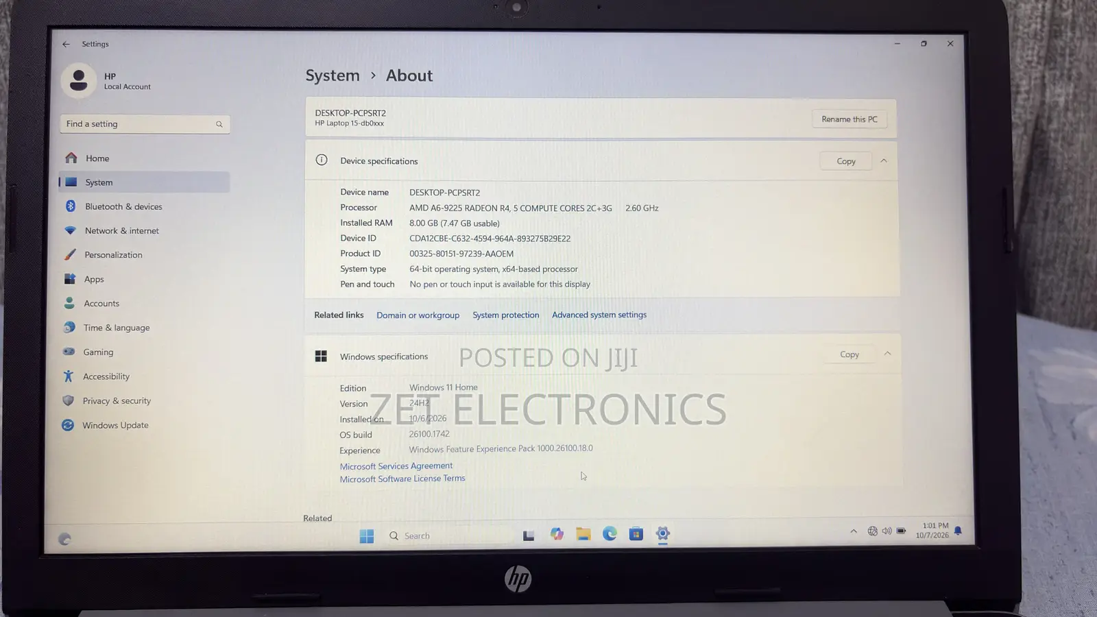 Laptop HP 15 8GB AMD A6 HDD 1T