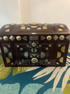 Vintage Leather Chest With Brass Embellishments