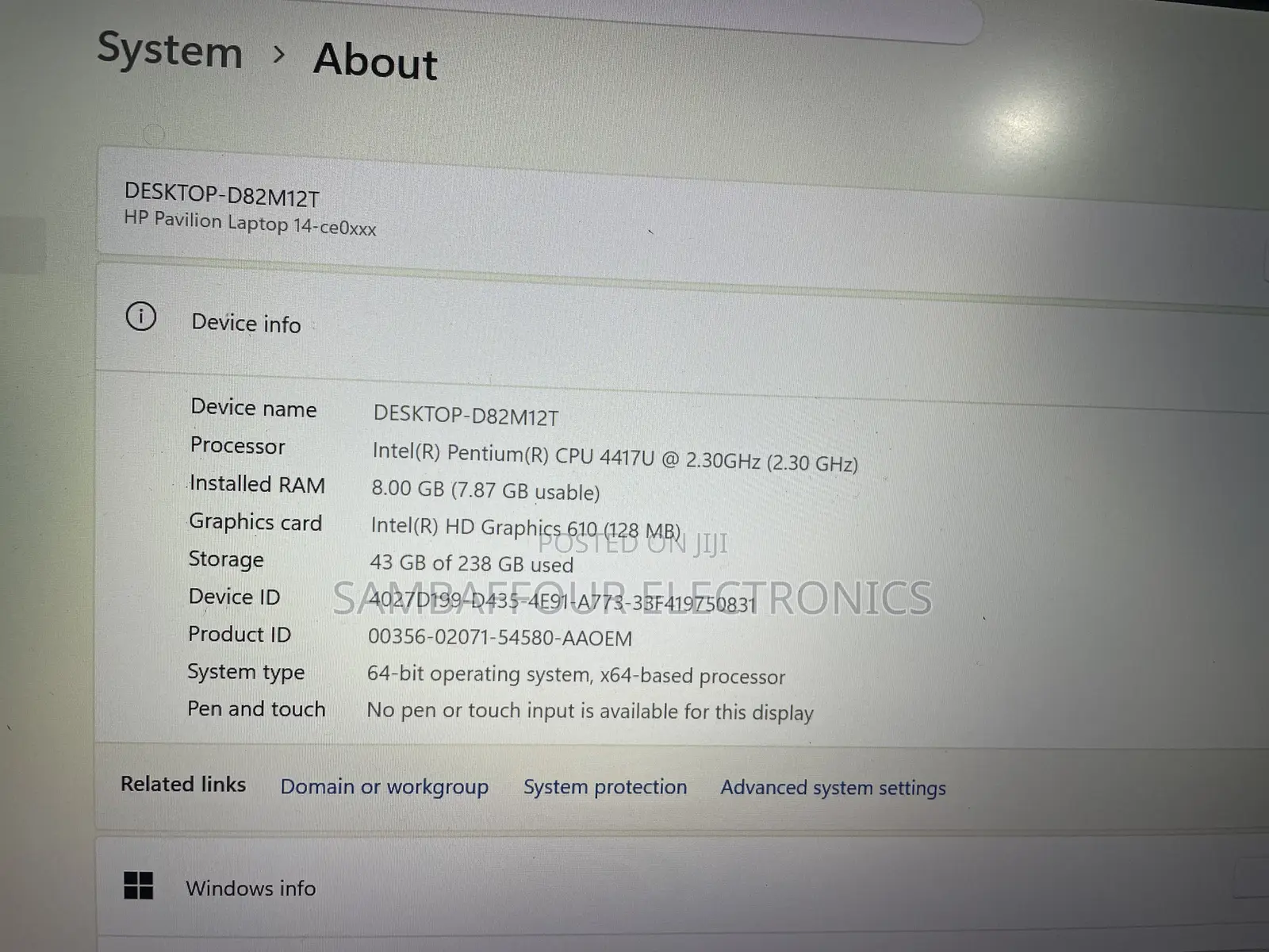 Laptop HP Pavilion 14 8GB Intel Pentium SSD 256GB