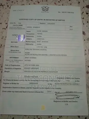 Birth and Business Documents Registration