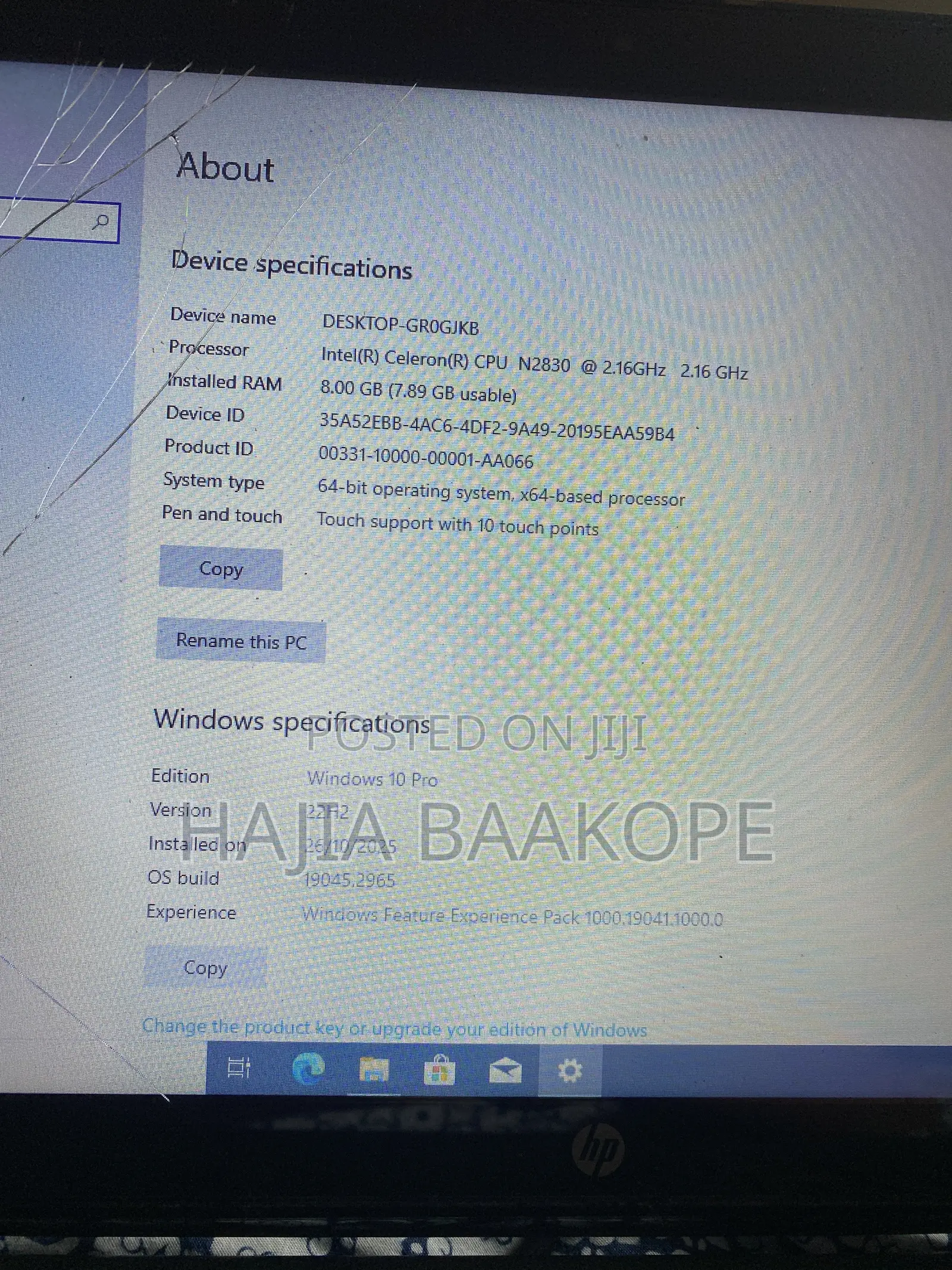 Laptop HP 15 8GB Intel HDD 500GB