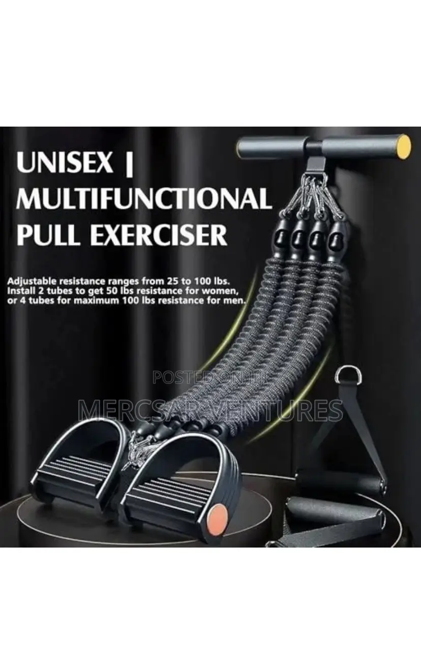 Upgraded Multifunction Foot Pedal Resistance Band With Handle, Black