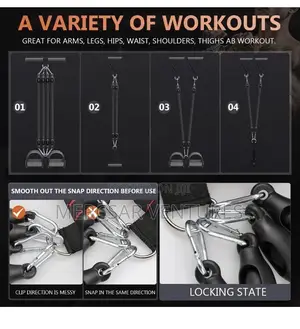 Upgraded Multifunction Foot Pedal Resistance Band With Handle, Black