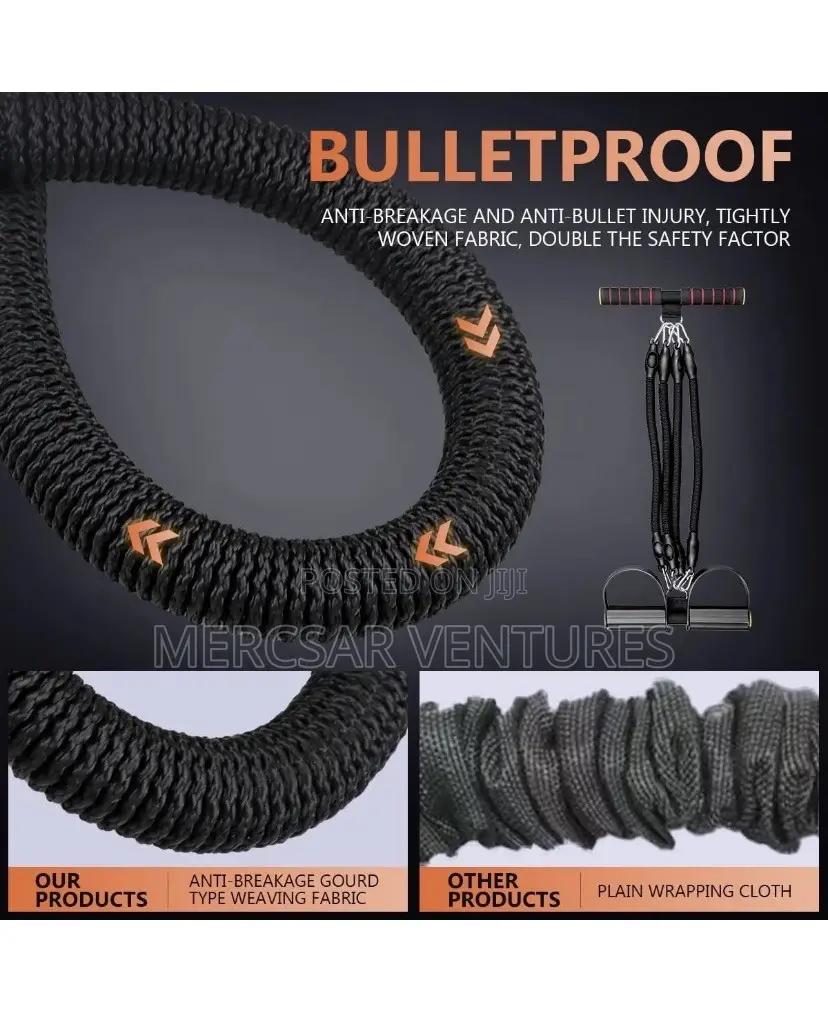 Upgraded Multifunction Foot Pedal Resistance Band With Handle, Black