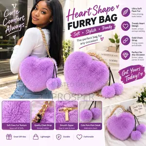 Luxury Faux Heart Shape Bag Deep Purpose