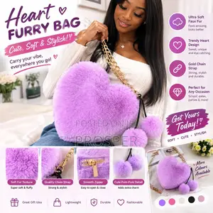 Luxury Faux Heart Shape Bag Deep Purpose
