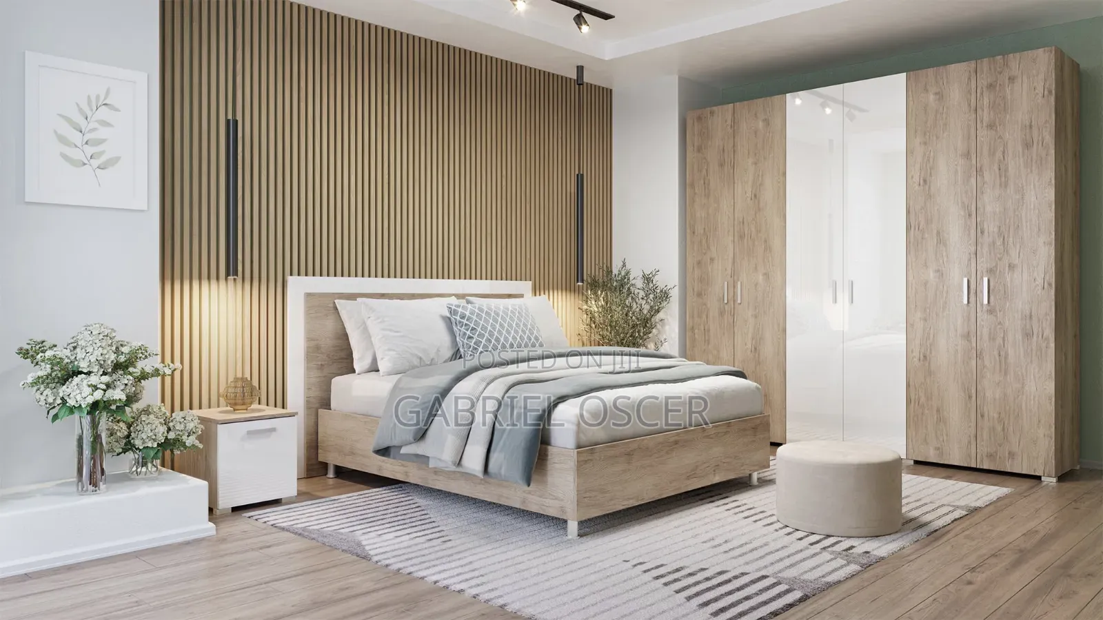 European Standard Wardrobe, Bed, Wood Doors, TV Unit