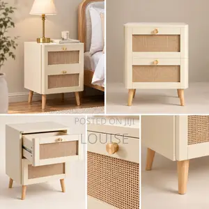 DUSK Aurelia 2 Drawer Bedside Table - Vintage Cream