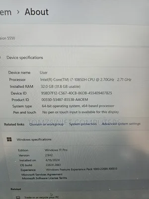 Laptop Dell Precision 5550 32GB Intel Core i7 SSD 1T