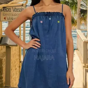 Denstyle Trendy Floral Embroidered Denim Mini Dress
