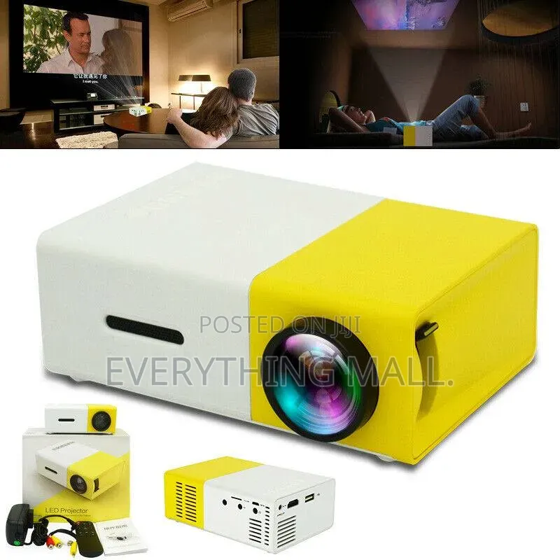 Portable LED Home Theater Projector - Clean & Functional