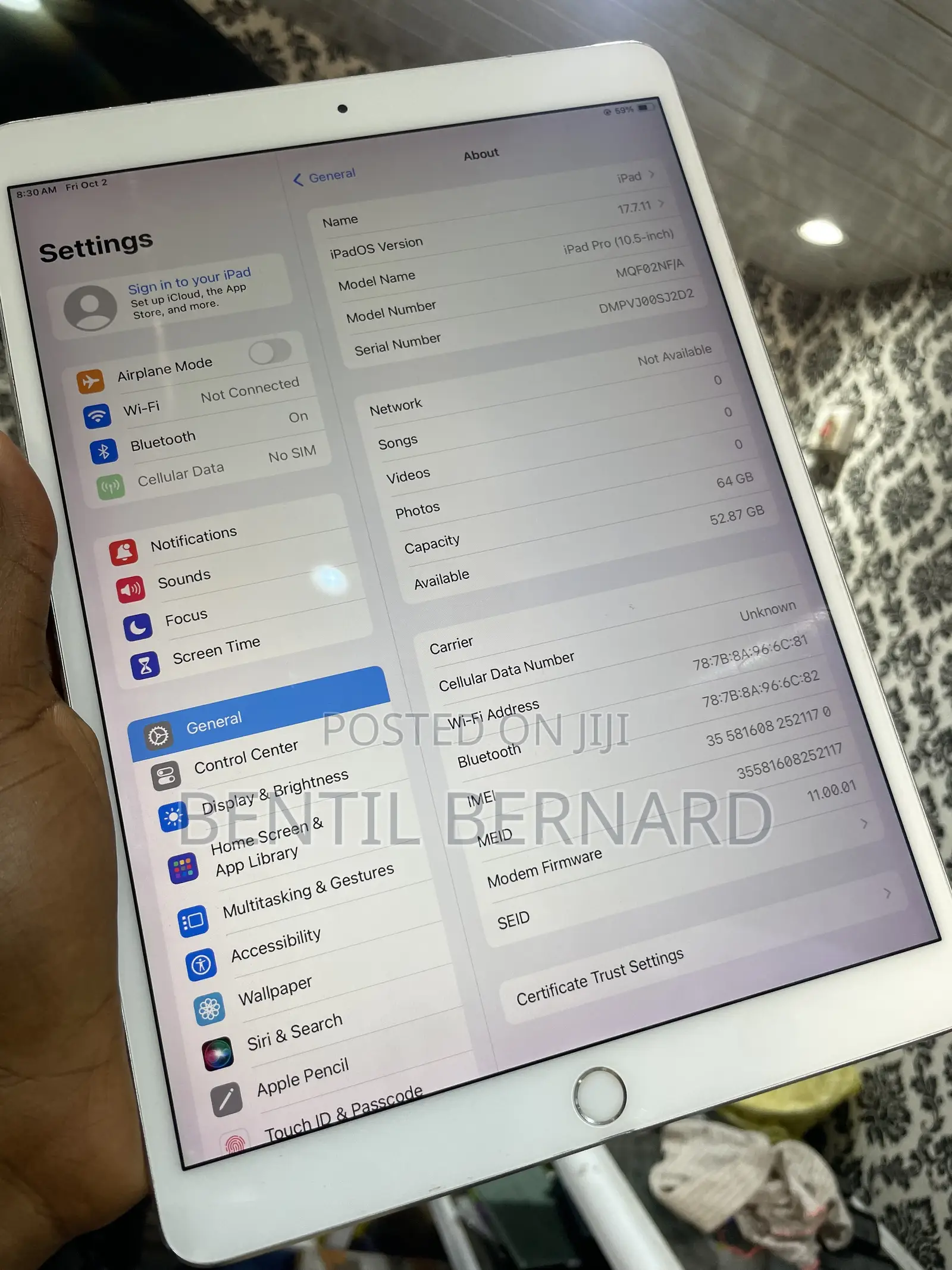 Apple iPad Pro 10.5 (2017) 64 GB Silver