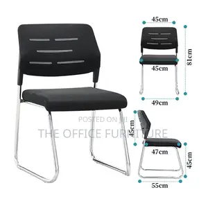 Black Mesh Visitor Chair With Chrome Sled Base
