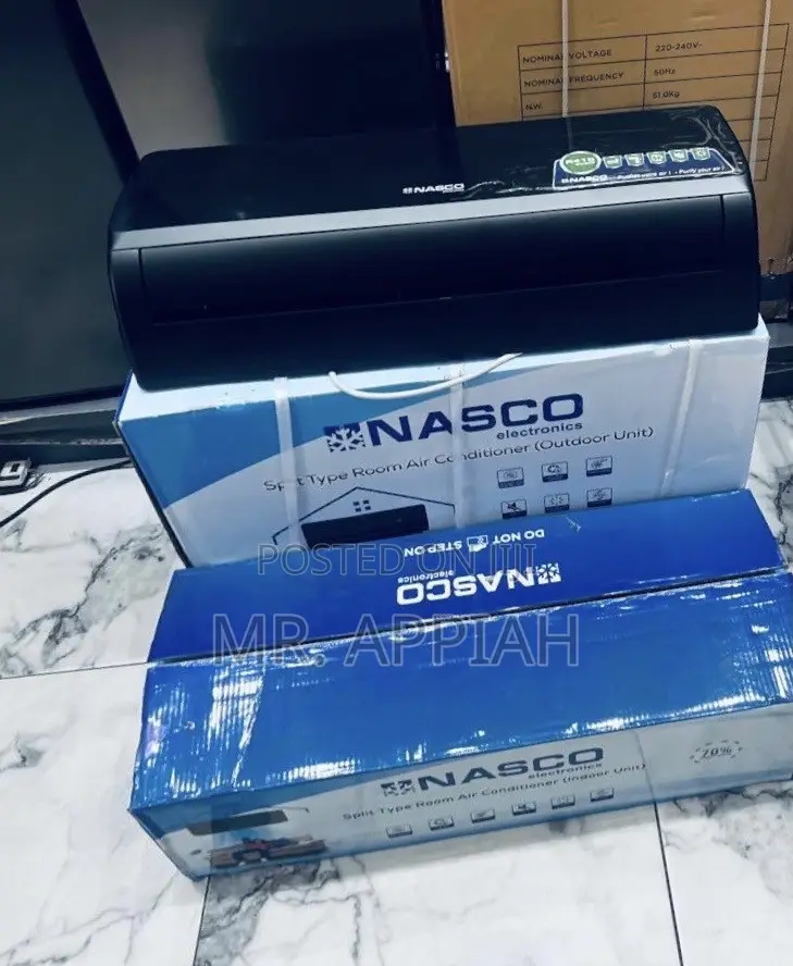 Elegant Black Nasco 1.5hp Air Conditioner(Black)R410 Gas