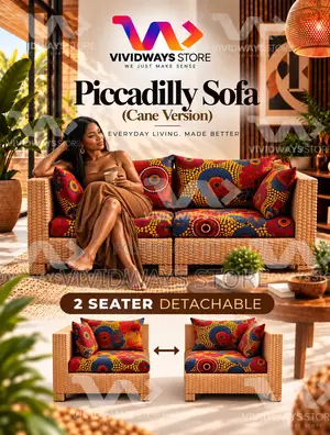 2-Seater Cane Sofa With Detachable Design | Vividways