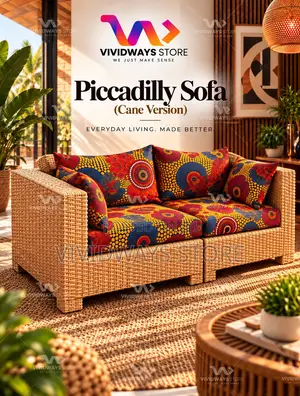2-Seater Cane Sofa With Detachable Design | Vividways
