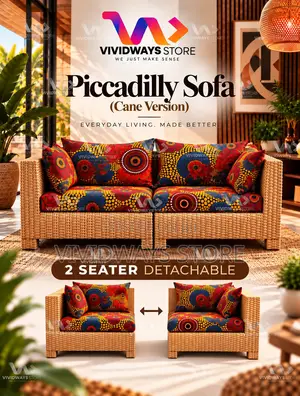 2-Seater Cane Sofa With Detachable Design | Vividways