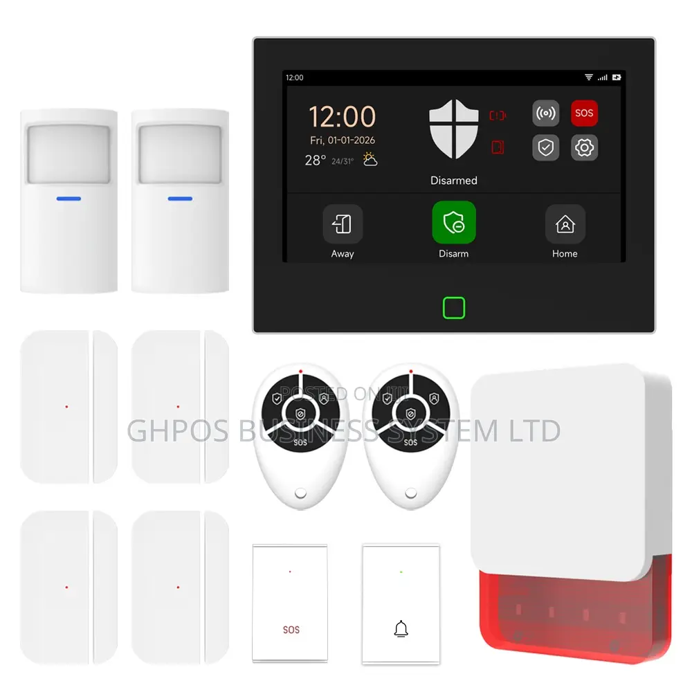 Ubero B700 Touchscreen Tuya WiFi 4G Wireless Home Alarm System Kit (10