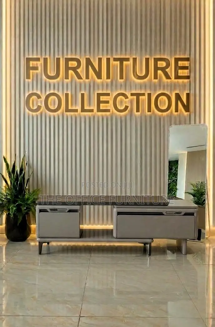 Modern Marble-Effect TV Stand