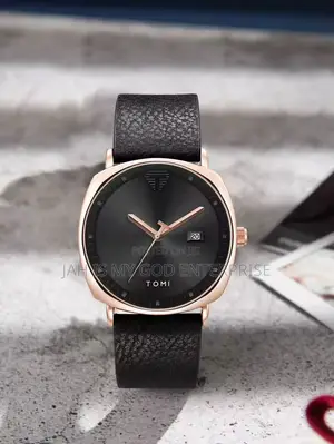 Tomi Men's Minimalist Calendar Leather Casual Quartz Watch